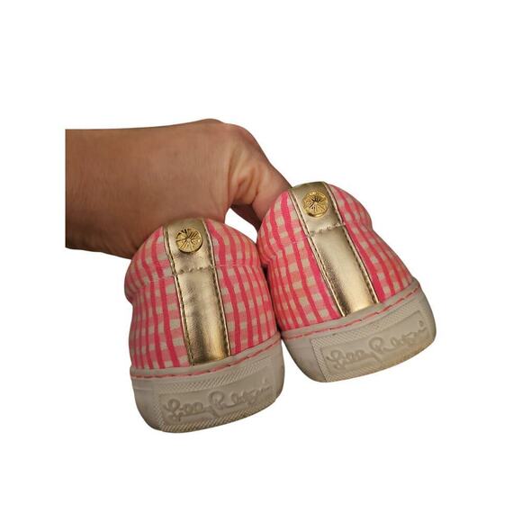 Lilly Pulitzer bright neon pink slip on canvas sneakers shoes sz 10 SH74 - Picture 3 of 6